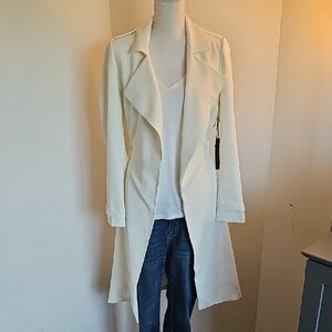 White House Black Market Cream Trench Coat